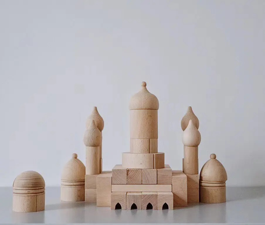 Wooden Mosque Building Blocks Set