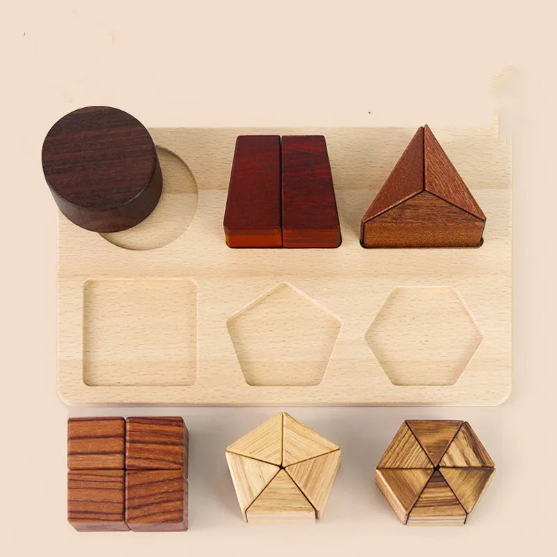 Three-dimensional Wooden Geometric Puzzle