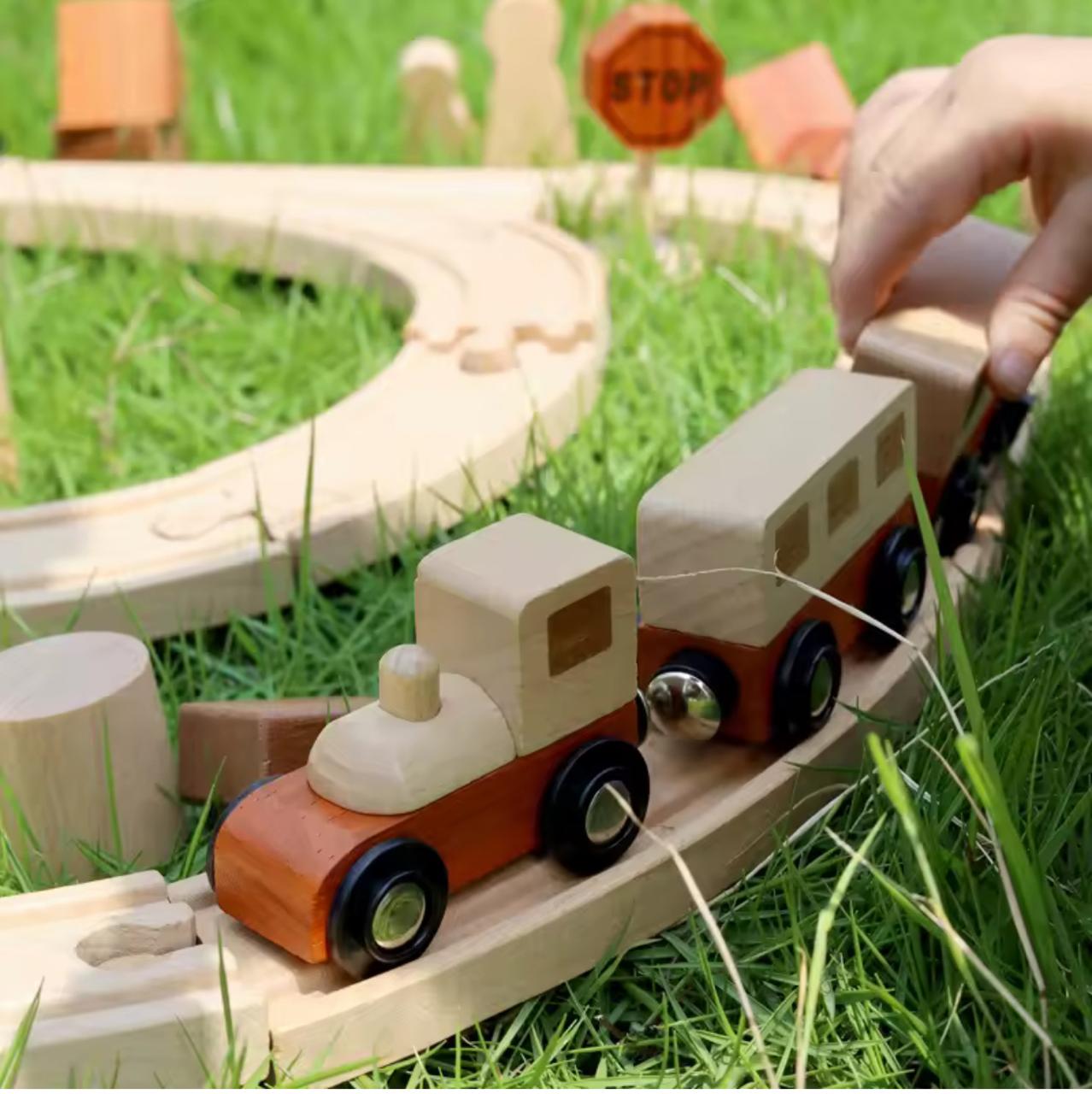 Wooden Train Track Puzzle Set