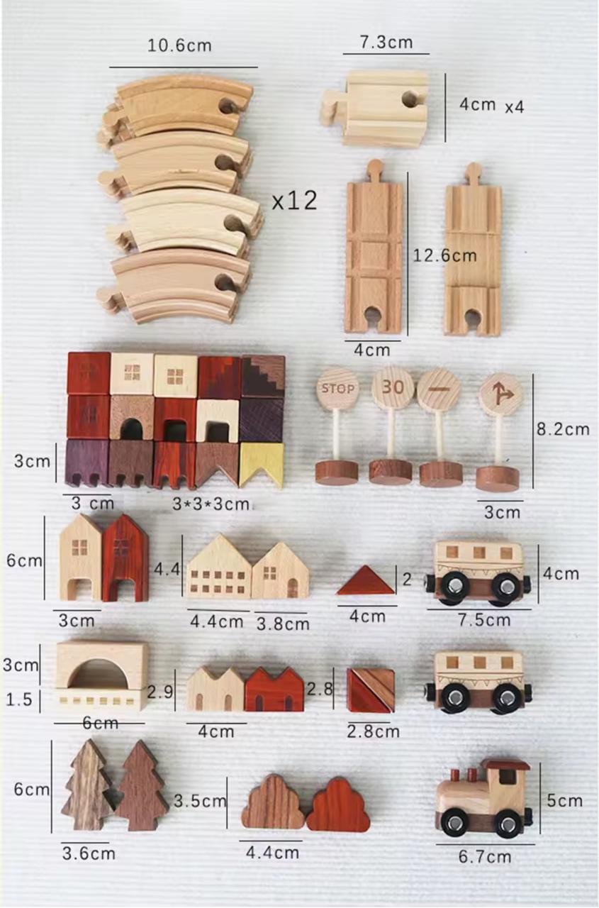 Wooden Train Track Puzzle Set