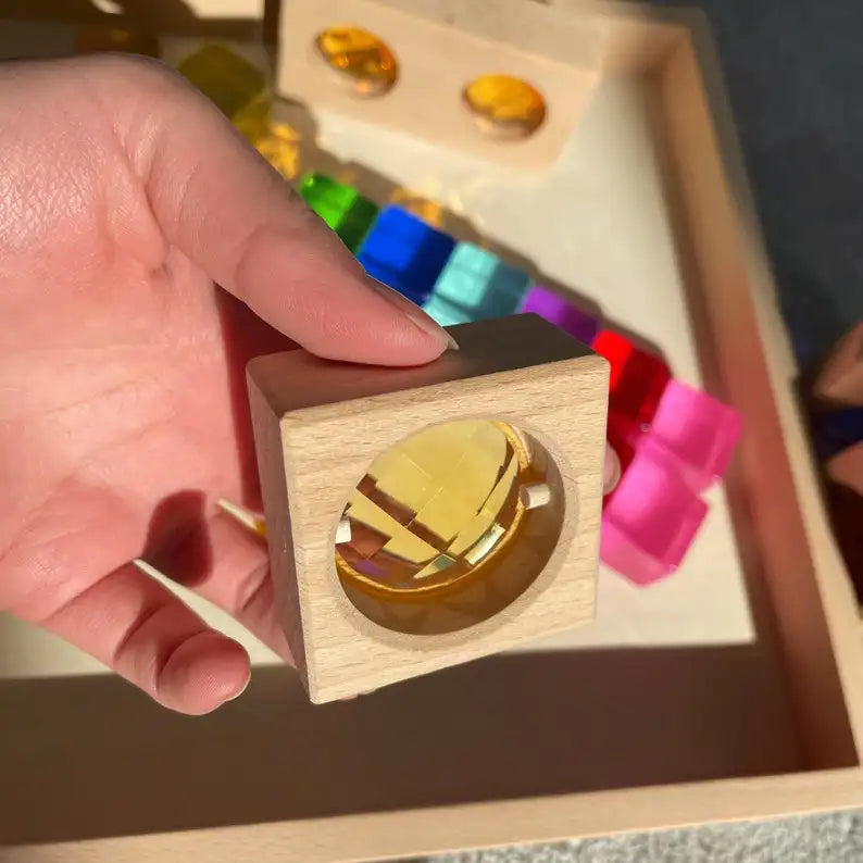 Rainbow Acrylic Wooden Gem Building Blocks