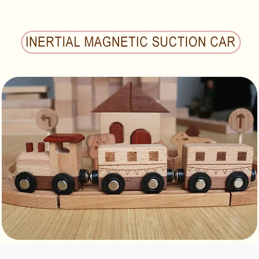 Wooden Train Track Puzzle Set