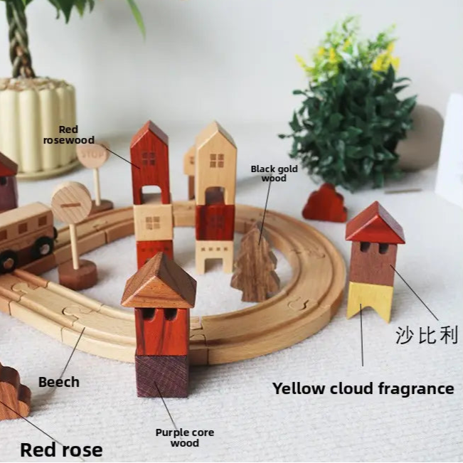Wooden Train Track Puzzle Set