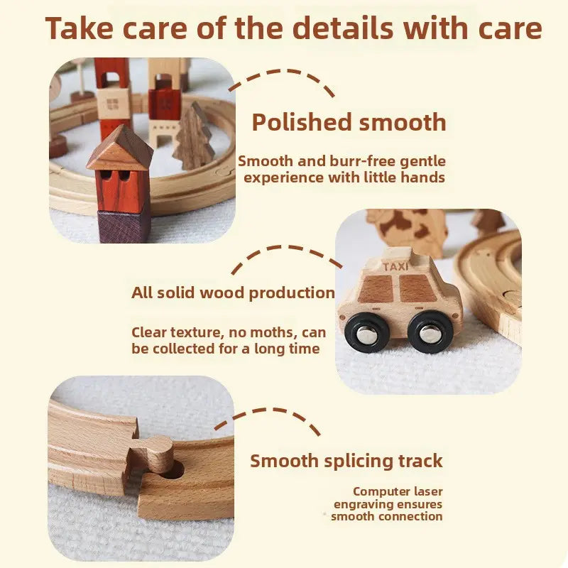 Wooden Train Track Puzzle Set