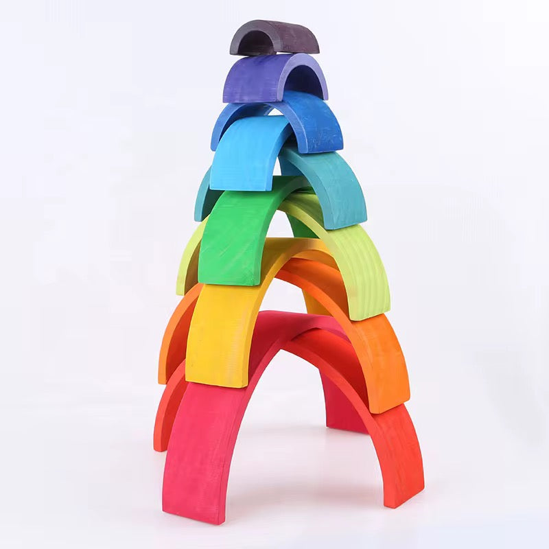 Large wooden rainbow stacker