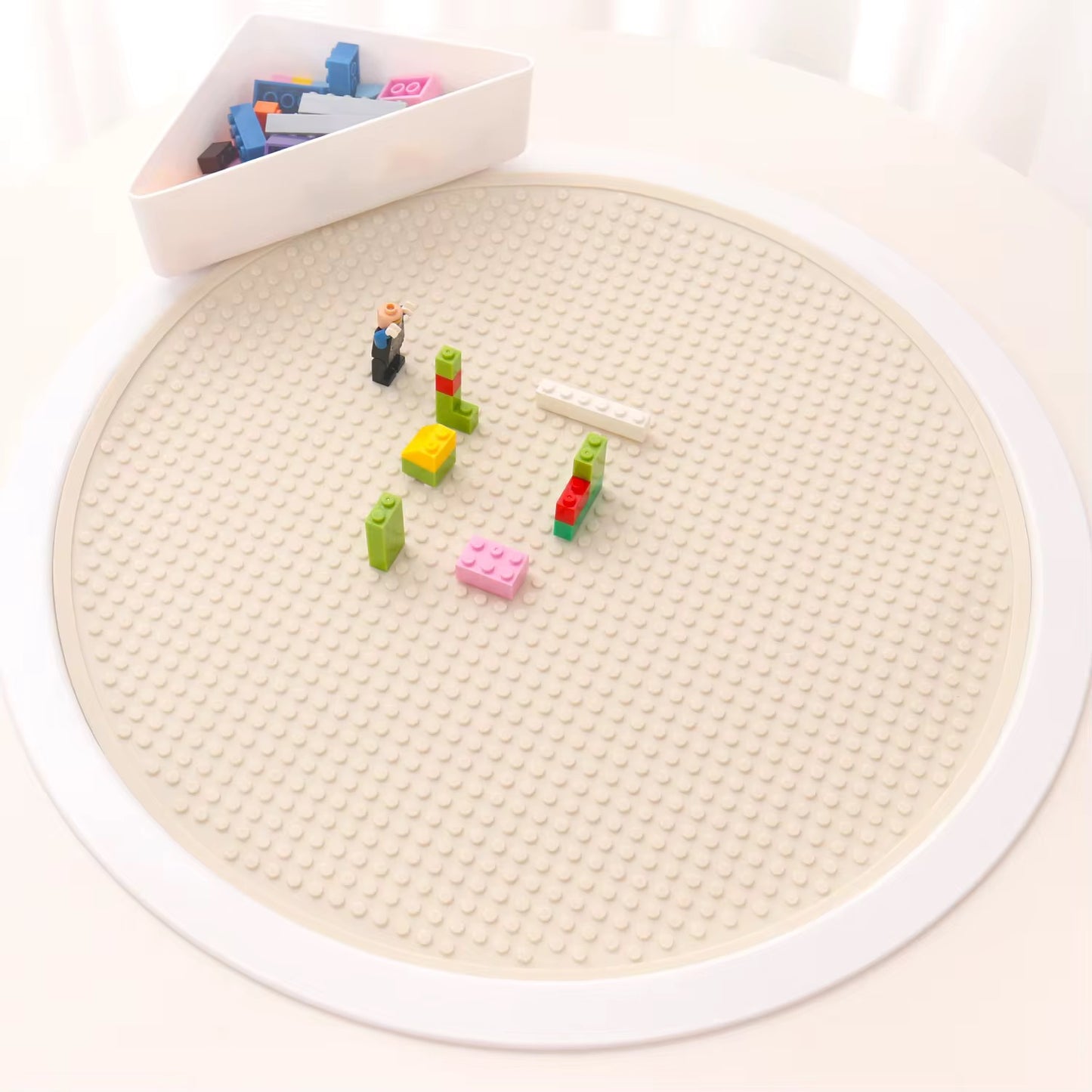 Silicone building blocks play mat