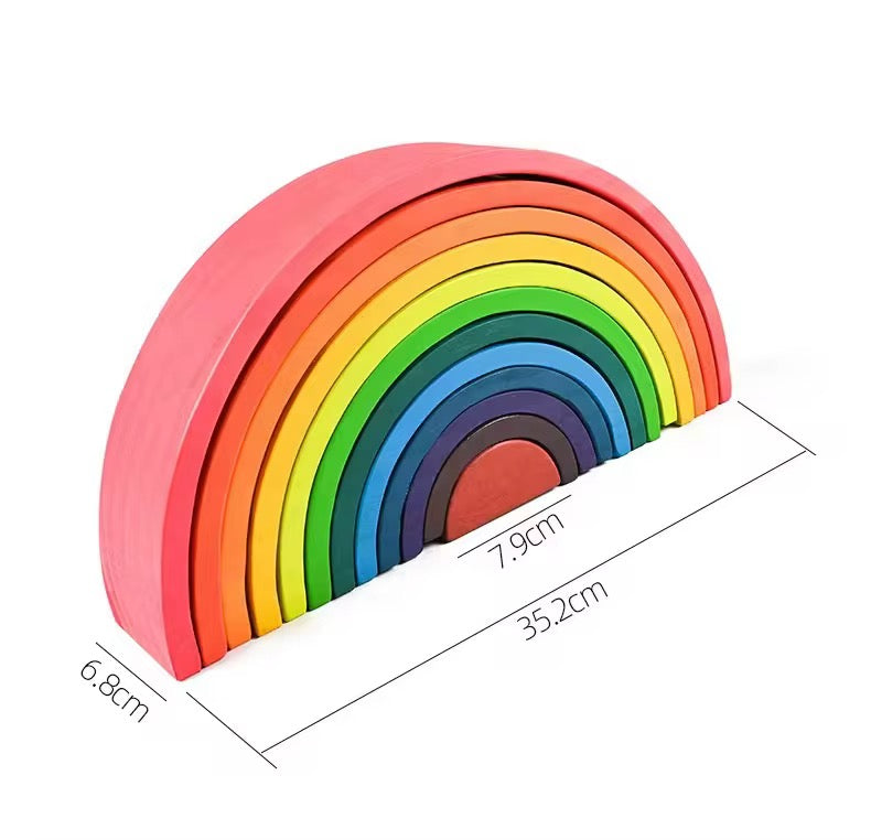 Large wooden rainbow stacker